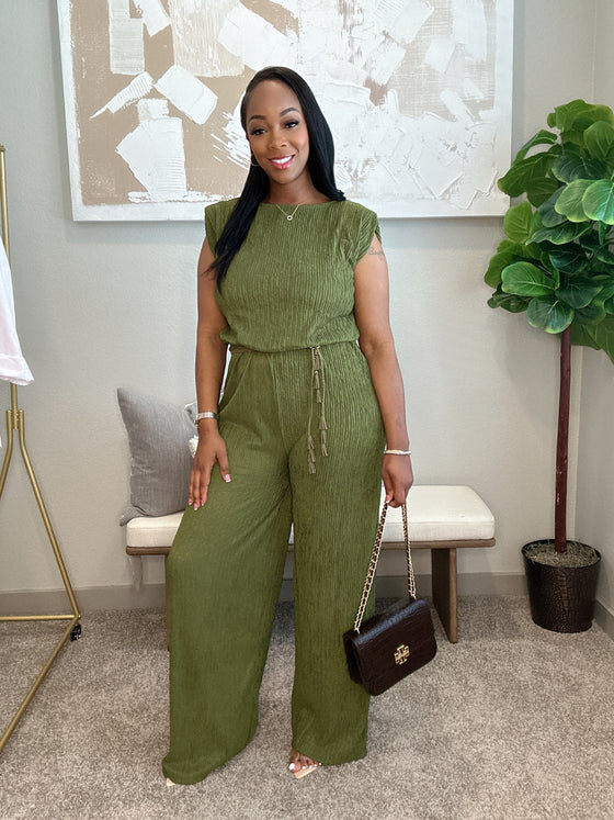 Business Casual jumpsuit - Olive