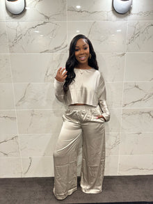  Silk 2-piece set-champagne