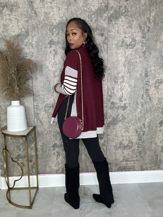 Cashmere feels sweater- burgundy