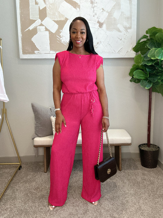 Business Casual jumpsuit - Fuschia-1
