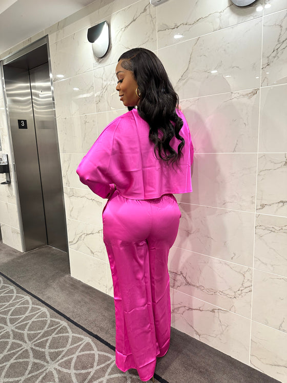 Silk 2-piece set-Pink