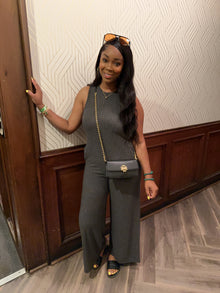  Feel Good sleeveless Jumpsuit -charcoal