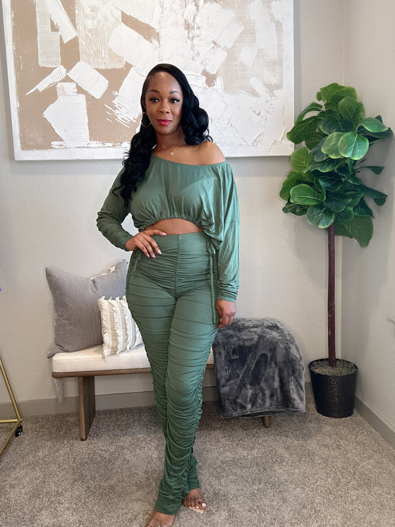 Judy Crop Top And Pants Set