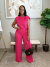 Business Casual jumpsuit - Fuschia-1