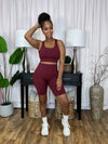 Active wear 2-piece set (Burgundy) no