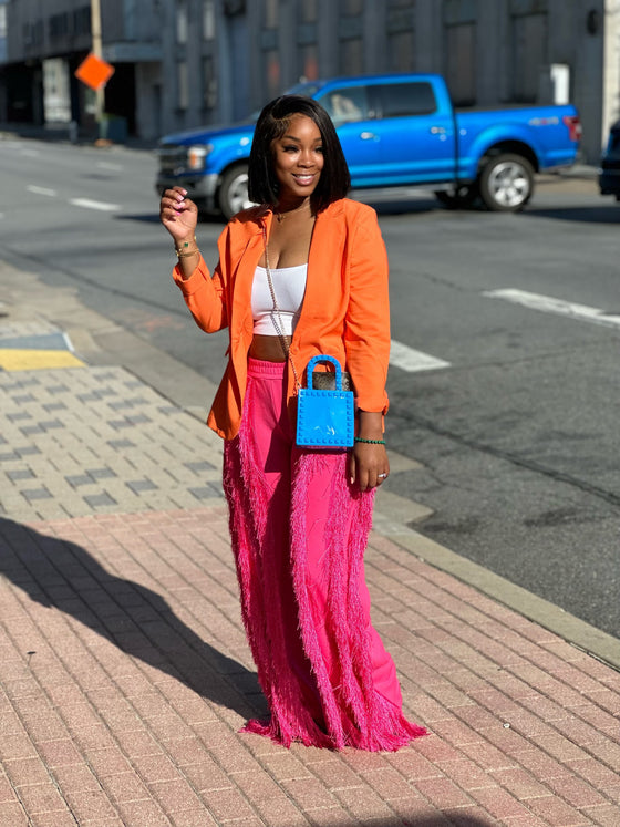 Jogger Fringe with pockets - Pink